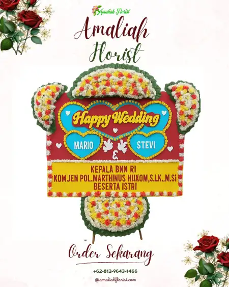 Papan Bunga Pernikahan Lemo